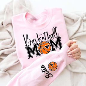 Custom Basketball Mom Cute Heart Sweatshirt