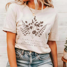 He Leads Me Beside Still Waters T-Shirt