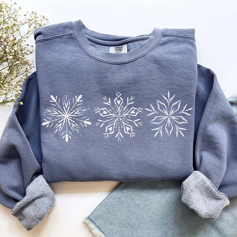 Comfort Colors Snowflakes Sweatshirt