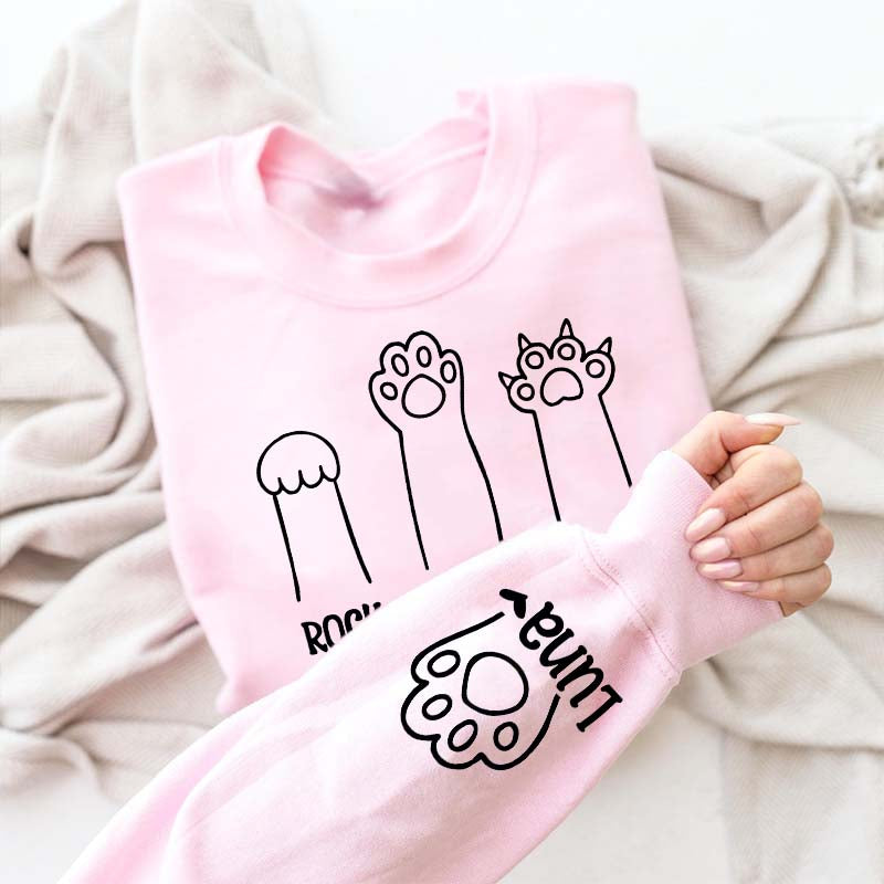 Custom Rock Paper Scissors Cat Paw Sweatshirt