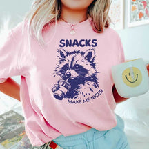 Raccoon Snacks Make Me Nicer T-Shirt