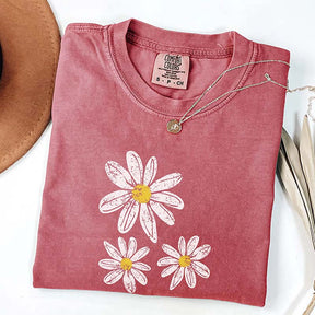 Boho Floral Comfort Colors Daisy T-Shirt