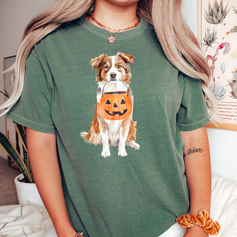 Comfort Colors Halloween Dog Australian Shepherd T-Shirt