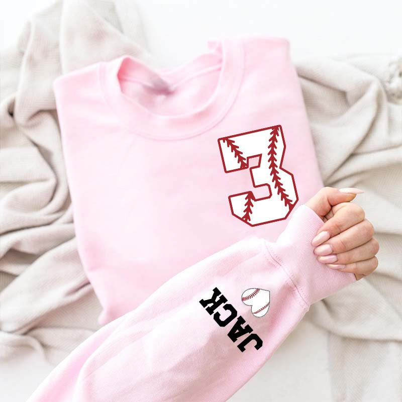 Personalized Baseball Heart Sweatshirt