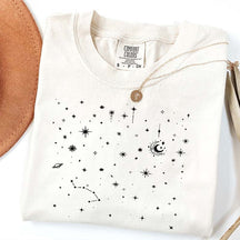 Celestial Stars Minimal Moon Constellation T-Shirt