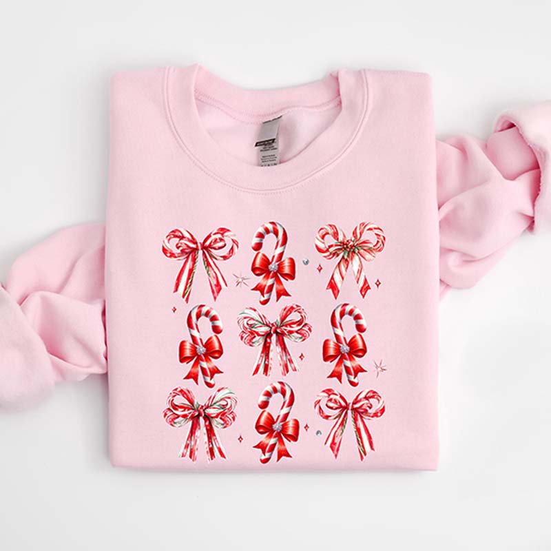 Coquette Christmas Candy Sweatshirt