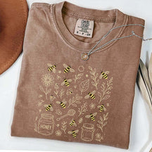 Vintage Bee Botanical Honeycomb T-Shirt