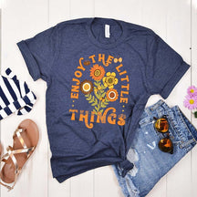 Enjoy The Little Things Orange Flower T-Shirt