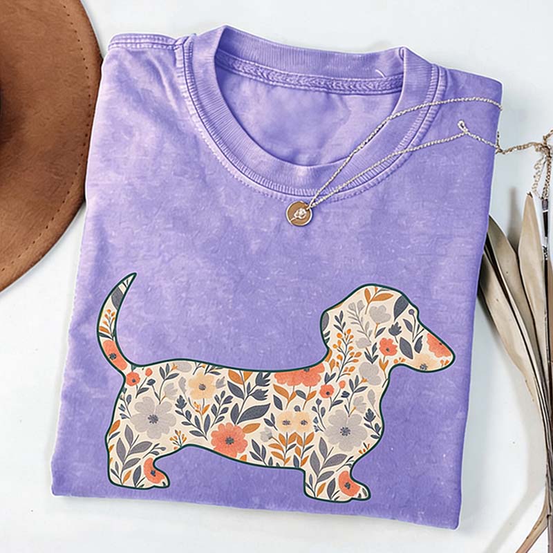 Comfort Colors Floral Dachshund T-Shirt