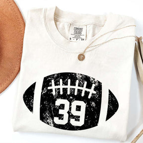 Custom Comfort Colors Football Kids Jersey Number T-Shirt