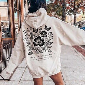 Merch Butterfly Religous Floral Hoodie