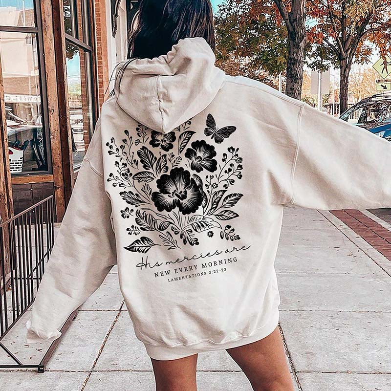 Merch Butterfly Religous Floral Hoodie
