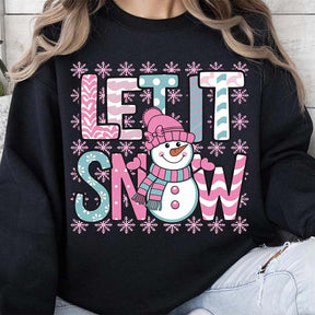 Let It Snow Pink Snowflakes Sweatshirt
