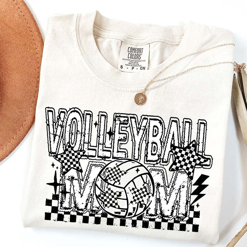 Checkered Volleyball Mom T-Shirt