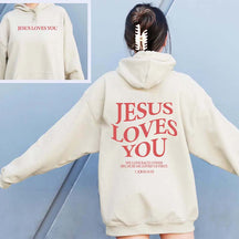 Jesus Loves You Trendy Bible Verse Hoodie
