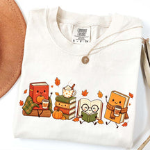 Cozy Book Lover Coffee Pumpkin T-Shirt