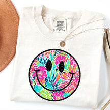 Comfort Colors Smiley Face Beach Vibes T-Shirt