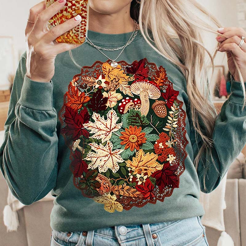 Wildflowers Cottagecore Botanical Floral Thanksgiving Sweatshirt