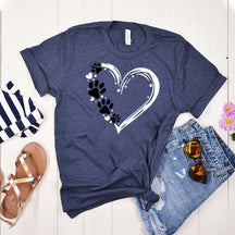 Paw Heart Cat Dog Lover T-Shirt