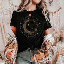 Mystic Moon Phase Starry Night T-Shirt