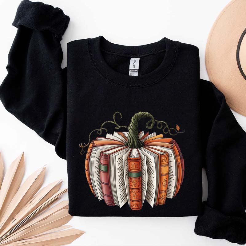 Fall Book Pumpkin Halloween Sweatshirt