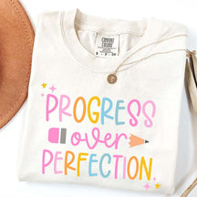 Progress Over Perfection Inspirational Teacher T-Shirt