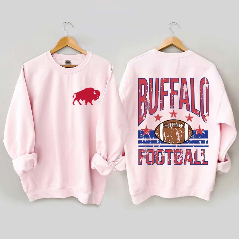 Buffalo Football Vintage Distressed Style Sweatshirt