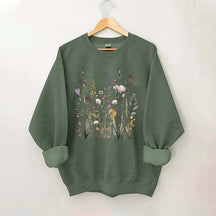 Pressed Flowers Watercolor floral Gender Sweatshirt