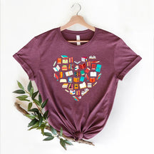 Book Heart Lover Librarian Reader T-Shirt
