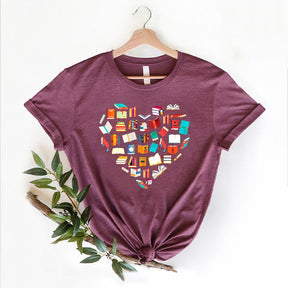 Book Heart Lover Librarian Reader T-Shirt