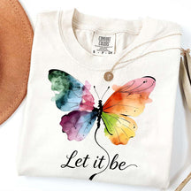 Let It Be Rainbow Butterfly Women T-Shirt