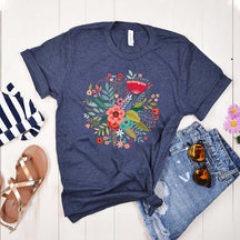 Grow Positive Thoughts Bohemian Floral T-Shirt