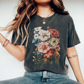 Retro Boho Wildflowers Summer Floral T-Shirt