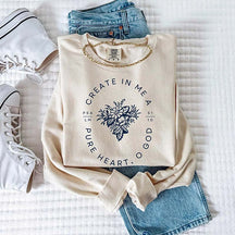 Create in me a pure heart Psalm Midweight Vintage Sweatshirt