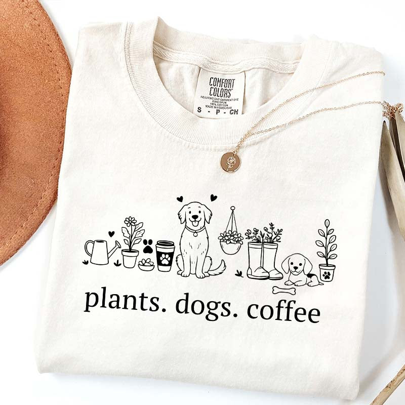 Plant and Dog Lover Summer T-Shirt