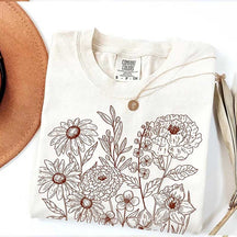 Boho Vintage Pressed Flowers Botanical T-Shirt