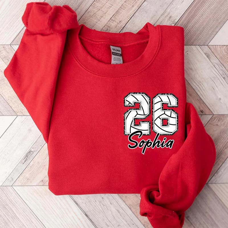 Custom Volleyball Number Sweatshirt
