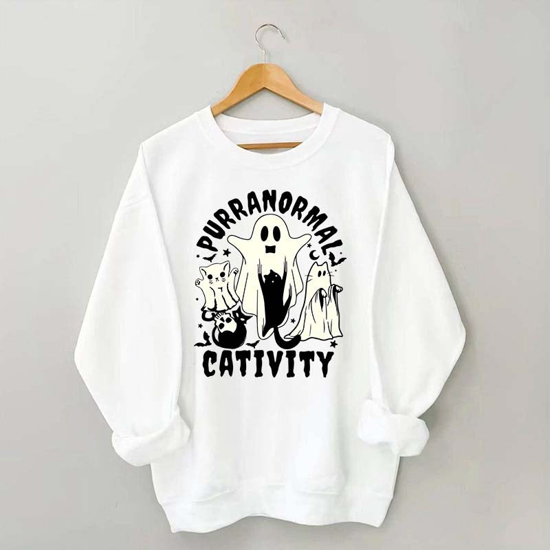 Purranormal Cativity Spooky Ghost Cat Sweatshirt