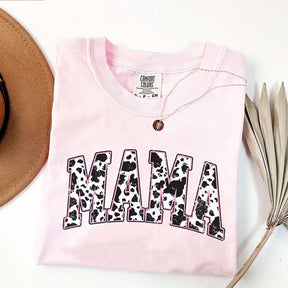 Retro Mama Pink Cow Western T-shirt