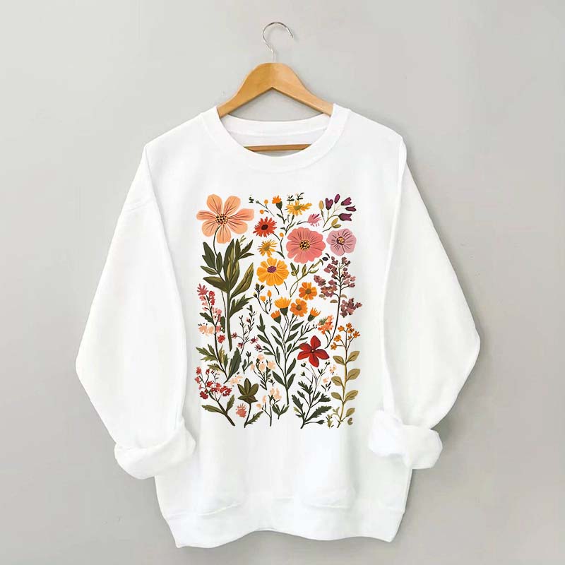 Colorful Wildflower Nursery Botanical Sweatshirt