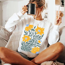 Floral Graphic Boho Sunflower Sweatshirt
