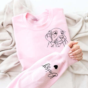 Custom Pet Portrait Line Art Sweatshirt