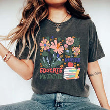 Boho Floral Teacher Back To School T-Shirt