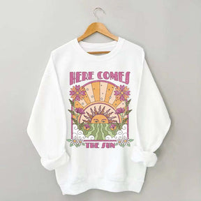 Here Comes The Sun Retro Celestial Sweatshirt