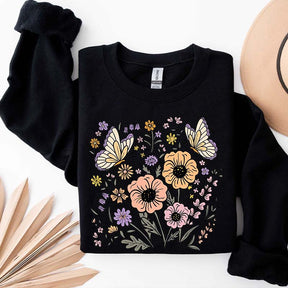 Vintage Floral Butterfly Sweatshirt