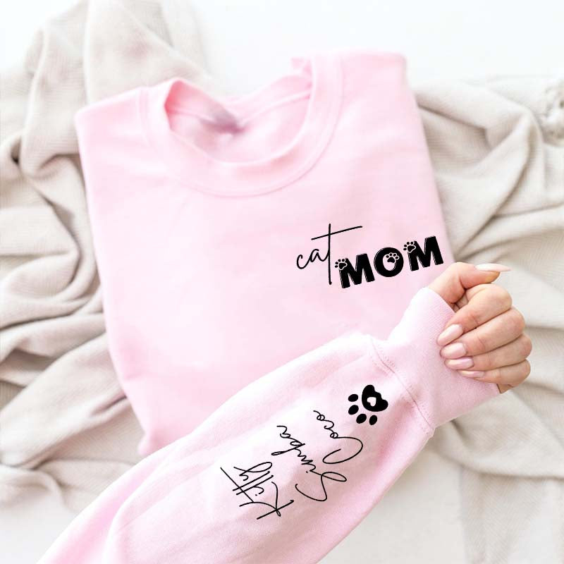 Personalized Pet Cats Name Sleeve Sweatshirt