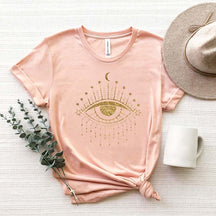 Golden Evil Eye  Moon Sun Meditation Printed T-Shirt