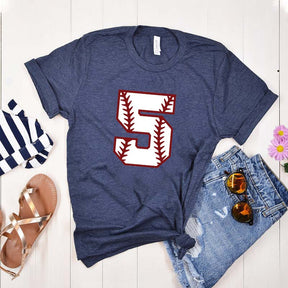 Personalized Baseball Number Minimalist T-Shirt