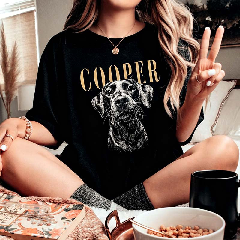 Custom Pet Photo And Name T-Shirt