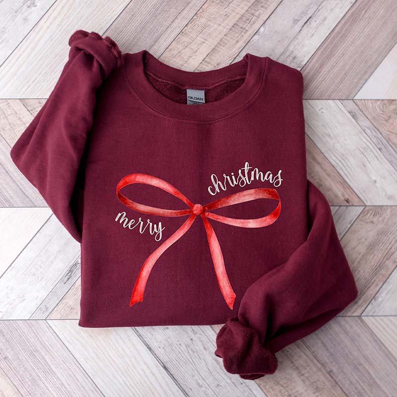 Merry Christmas Bow Sweatshirt